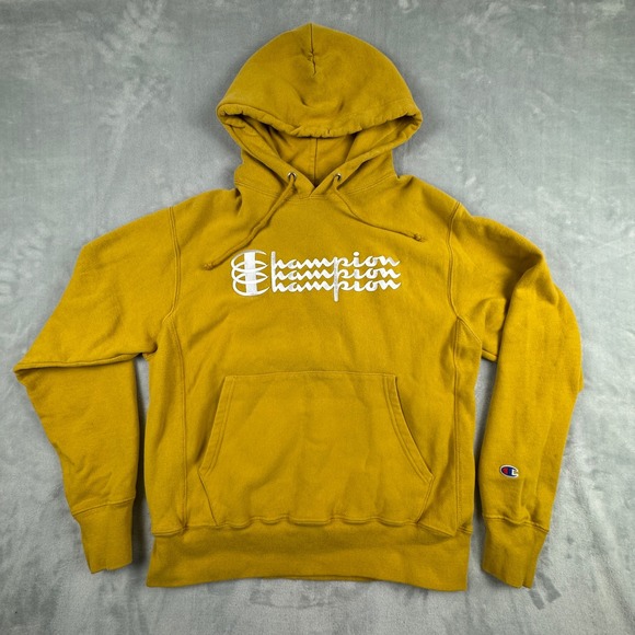 VTG Y2K Champion Reverse Weave Hoodie Sweatshirt Tripled Embroidered Logo Medium - Picture 1 of 12